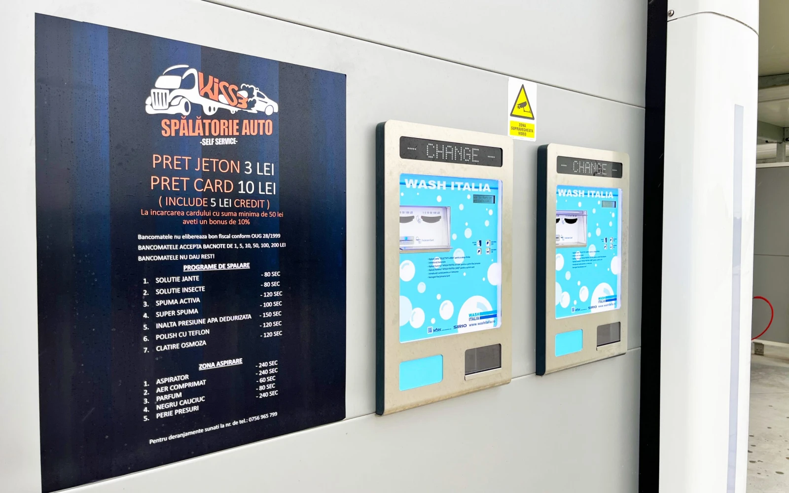 jetoniere instalate pentru spalatorie self service 8 boxe