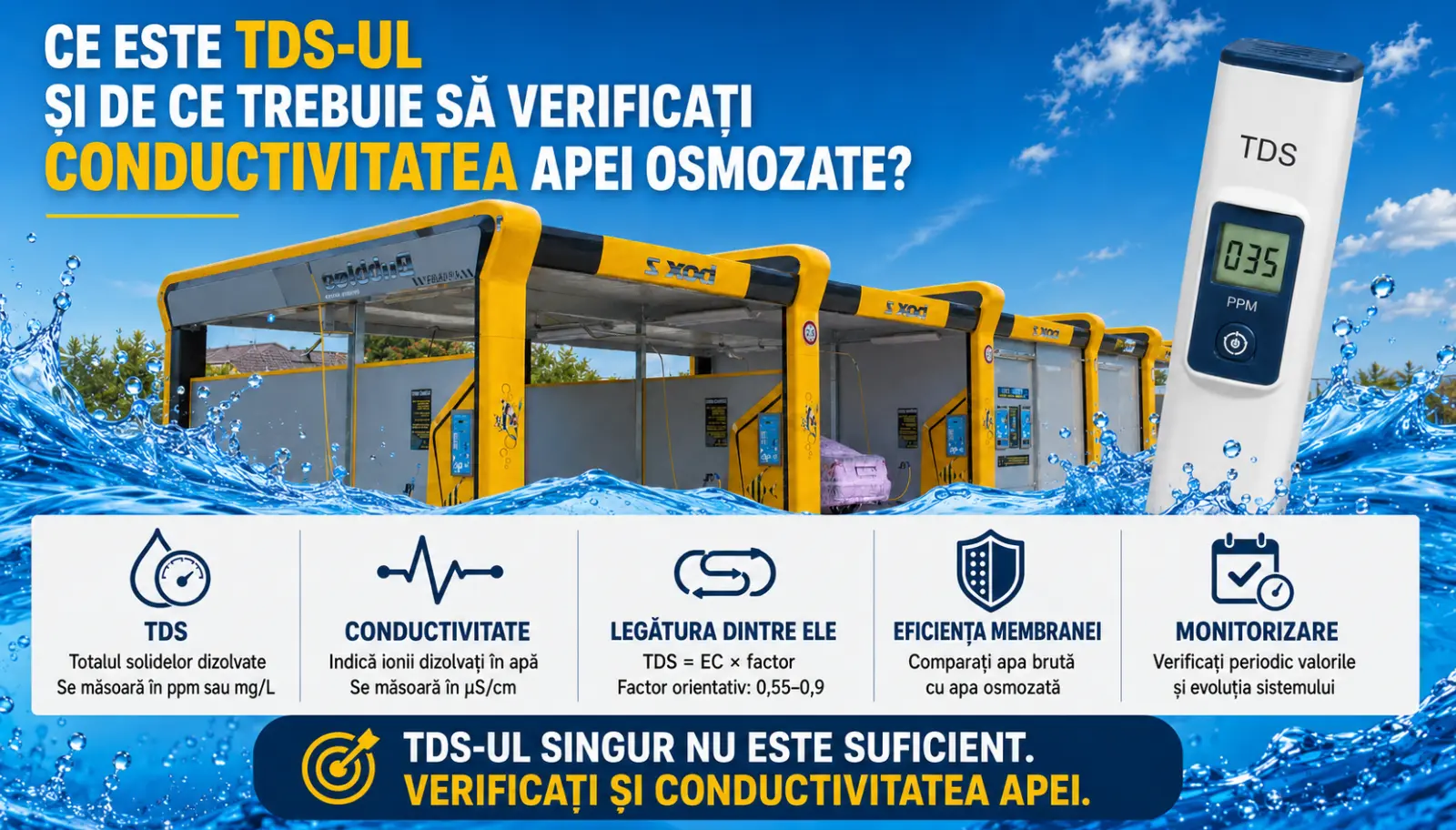 tds si conductivitatea apei in spalatoriile self service