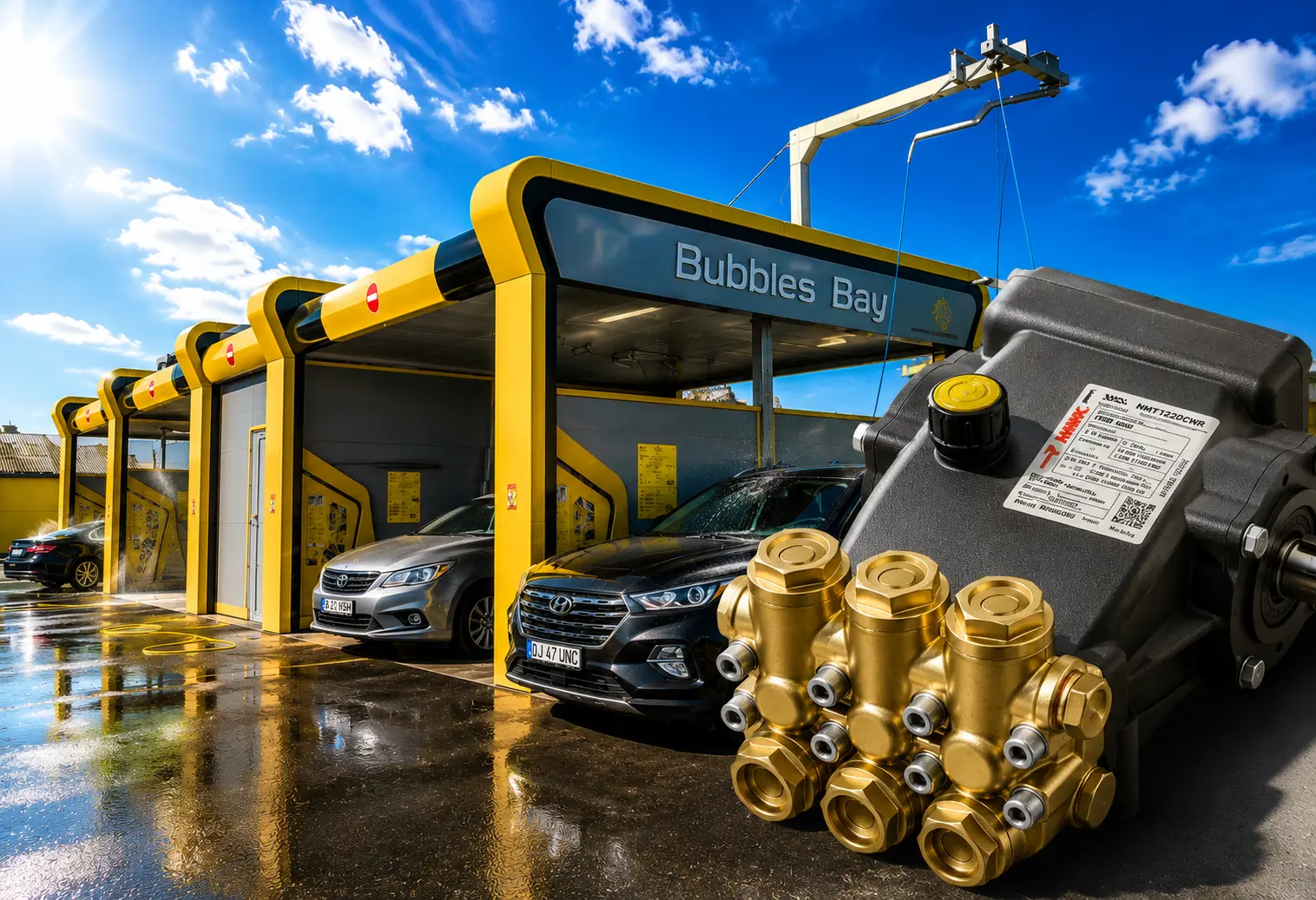 pompa Hawk produce presiune de pana la 200 bar in instalatiile Wash Italia