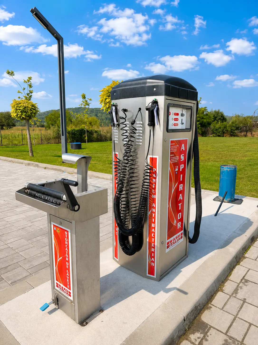 Aspirator și spălător de lavete self service