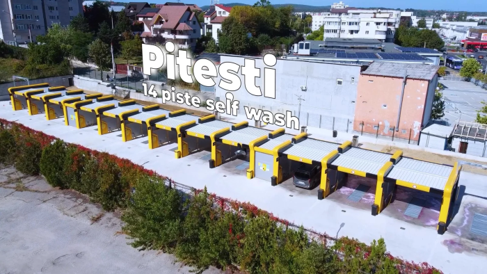 Spalatorie self service construitǎ in Pitesti pe bulevardul Nicolae Bǎlcescu